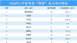 2020年3月青岛共推动网上签约重点项目197个 总投资2690.3亿元