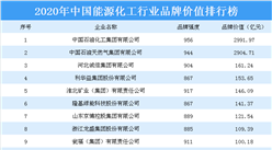 2020年中国能源化工行业品牌价值排行榜