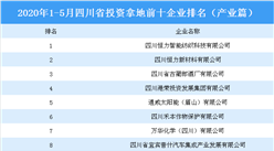 產業地產投資情報：2020年1-5月四川省投資拿地前十企業排行榜（產業篇）