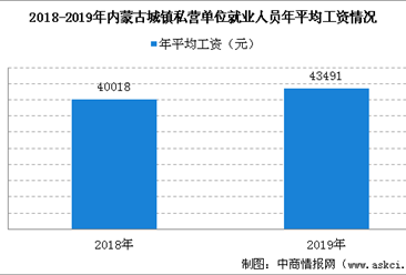 2019年内蒙古城镇私营单位就业人员年平均工资情况分析（图）