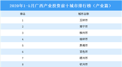 2020年1-5月广西产业投资前十城市排名（产业篇）