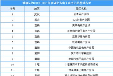 2020-2021年度湖北省电子商务示范基地公示名单出炉（附完整名单）