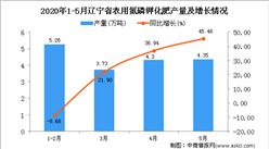 2020年5月辽宁省农用氮磷钾化肥产量及增长情况分析