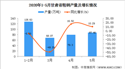 2020年1-5月甘肃省粗钢产量为276.15万吨 同比增长31.03%