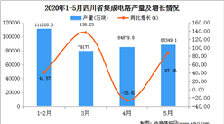 2020年1-5月四川省集成电路产量为36674.20万吨  同比增长753.45%