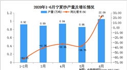 2020年1-6月宁夏纱产量为4.63万吨  同比增长28.61%