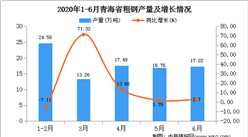 2020年1-6月青海省粗钢产量为89.29万吨   同比增长23.89%