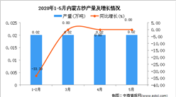 2020年6月内蒙古纱产量及增长情况