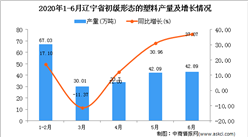 2020年6月遼寧省初級形態的塑料產量及增長情況分析