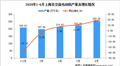 2020年6月上海市交流电动机及增长情况分析