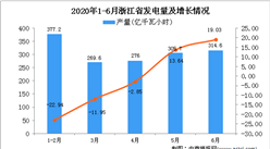 2020年6月浙江省发电量及增长情况分析