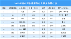 2020胡潤中國軟件服務行業獨角獸排行榜
