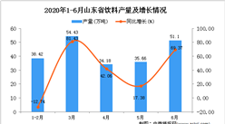 2020年6月山东省饮料产量及增长情况分析