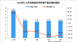2020年6月河南省化學纖維產量及增長情況分析