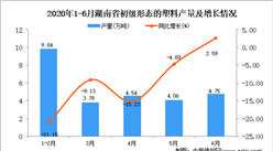 2020年1-6月湖南省初級形態的塑料產量為25.77萬噸 同比增長0.82%