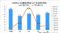 2020年1-6月湖南省铁矿石产量为31.46万吨 同比下降41.82%