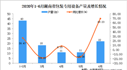 2020年6月湖南省包装专用设备产量及增长情况分析