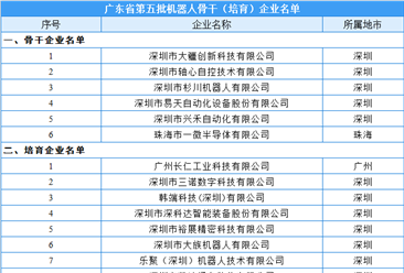 广东省第五批机器人骨干（培育）企业名单：21家企业入选（附名单）