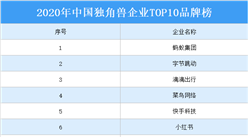 2020年中國獨角獸企業TOP10品牌排行榜