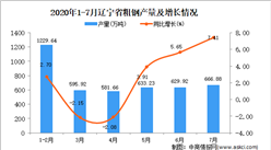 2020年7月辽宁省粗钢产量数据统计分析