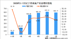 2020年7月遼寧省水泥產量數據統計分析