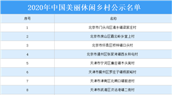 2020年中国美丽休闲乡村公示名单出炉：共248个村庄上榜（附详细名单）