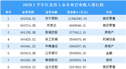 2020上半年江蘇省上市企業30強排行榜