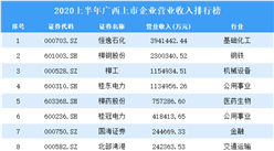2020上半年广西上市企业30强排行榜
