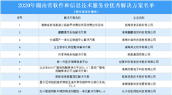 2020年湖南省軟件和信息技術服務業優秀解決方案公示名單：共34個方案上榜