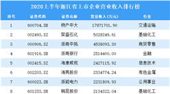 2020上半年浙江省上市企業營業收入排行榜
