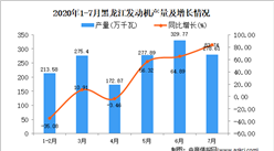 2020年7月黑龍江發動機產量數據統計分析