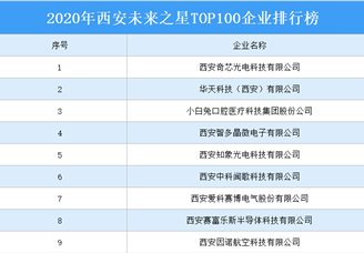 2020年西安未来之星TOP100排行榜