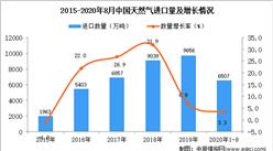 2020年1-8月中國天然氣進口數據統計分析