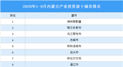 产业地产投资情报：2020年1-9月内蒙古投资拿地TOP10企业排名（产业篇）