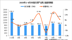 2020年9月中国天然气进口数据统计分析
