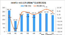 2020年9月天津市粗钢产量数据统计分析
