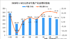 2020年9月天津市生铁产量数据统计分析