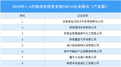 产业地产投资情报：2020年1-9月陕西省投资拿地TOP10企业排名（产业篇）