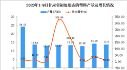 2020年9月甘肃省初级形态的塑料产量数据统计分析