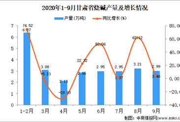 2020年9月甘肃省烧碱产量数据统计分析