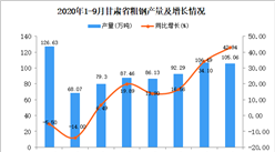 2020年9月甘肃省粗钢产量数据统计分析