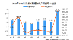 2020年9月黑龙江塑料制品产量数据统计分析