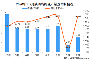 2020年9月陕西省纯碱产量数据统计分析