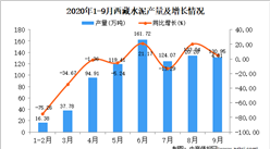 2020年9月西藏水泥产量数据统计分析