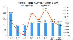 2020年9月陕西省生铁产量数据统计分析