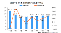 2020年9月黑龙江粗钢产量数据统计分析
