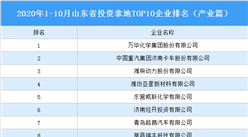 產業地產投資情報：2020年1-10月山東省投資拿地TOP10企業排名（產業篇）