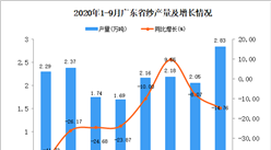 2020年9月广东纱产量数据统计分析