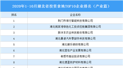 产业地产投资情报：2020年1-10月湖北省投资拿地TOP10企业排名（产业篇）