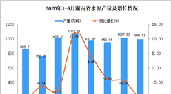 2020年9月湖南省水泥产量数据统计分析